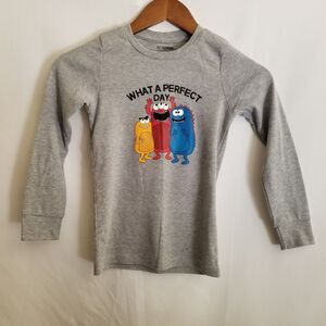 LC Waikiki Kids Long Sleeve Shirt Gray Monster Graphic Size 7–8 Years